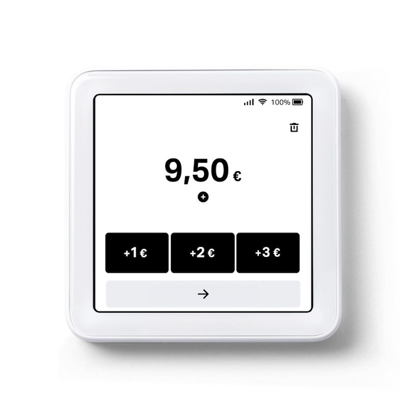 Απεικονίζεται οθόνη που δείχνει την προσθήκη φιλοδωρήματος.